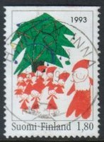 Joulupostimerkki 1993 1/2 - Joulupuu ja tontut Do - Hämeenlinna 15.12.1993 (esimerkkikuva)