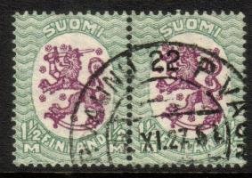m17, 1,50mk vihr/lila, hrX,B - P. vaunu 22 2.XI.27 5i pari (esimerkkikuva)