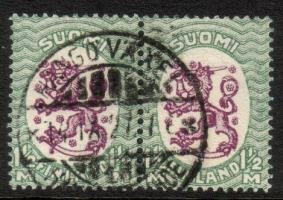 m17, 1,50mk vihr/lila, hrX,B - Hangö växel 14.IX.27 7a pari (esimerkkikuva)