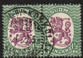 m17, 1,50mk vihr/lila, hrX,B - Kokkola 4.I.27 5e pari (esimerkkikuva)