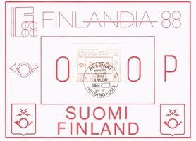 ATM 130 p Finlandia 88 maksimikortti (esimerkkikuva)