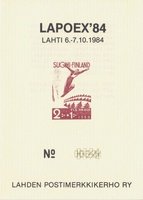 Lapoex 84, Lahden Postimerkkikerho ry (numeroitu) (esimerkkikuva)