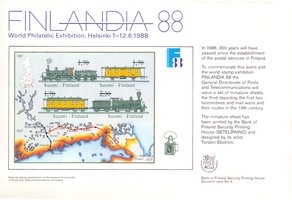 Finlandia 88, Sovenir card N:o 3 junat (21 x 15 cm) (esimerkkikuva)