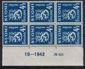 Numerokuusilo 525-10-1942 Leijonamalli m30 4 ½mk tummansininen (esimerkkikuva)