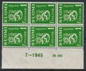 Numerokuusilo 666-7-1945 Leijonamalli m30 1mk vihreä (esimerkkikuva)