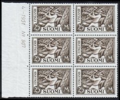 Numerokuusilo 907-4-1951 Puunkaataja 25mk (esimerkkikuva)
