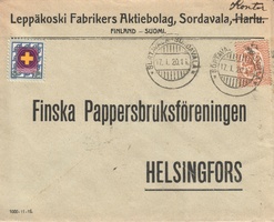 Kuori Sortavala 17.I.20 - Helsinki M17 50p + Joulumerkki 1915 (esimerkkikuva)