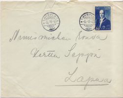 Kuori Hyrylä 6.V.43 | Ryti 3,50 (esimerkkikuva)