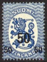 Saarisen malli m17, 50/25p sininen lisäpainama (esimerkkikuva)