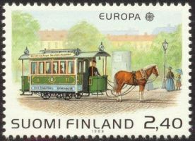 Eurooppa CEPT 1988 2/2 - 2,40 mk Hevosvetoinen raitiovaunu (esimerkkikuva)