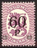 Numerokuusilo 54-11-1920 Saarisen malli m17, 60/40p lila lisäpainama (esimerkkikuva)