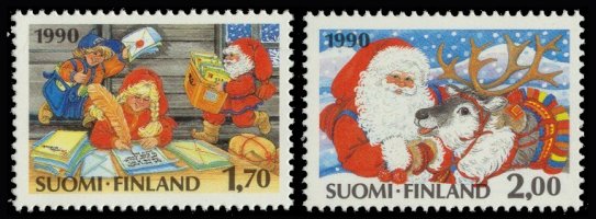 Joulupostimerkit 1990 FDC (esimerkkikuva)