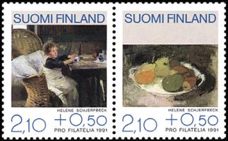 Pro Filatelia 1991 - Helene Schjerfbeck maalaukset FDC (esimerkkikuva)