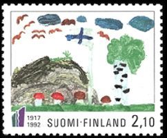 Itsenäisyys lapsen silmin nelilö FDC (esimerkkikuva)
