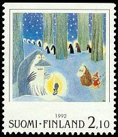 Nordia 1993 2/4 - Muumipeikko ja Pikku Myy katselevat Mörköä (esimerkkikuva)