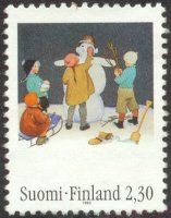 Martta Wendelin (1893-1986) 3/5 - Lapset ja lumiukko (esimerkkikuva)