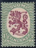 Coat of arms lion type m17, 1½mk green/lilac, wm X, A perf. (sample image)