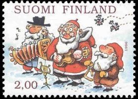 Joulupostimerkki 1996 1/3 - Joululaulu (esimerkkikuva)