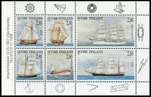 Purjelaivoja FDC (esimerkkikuva)