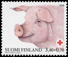 Punainen Risti 1998 3/3 - 3,40+0.70 mk Kotieläimet: karju (esimerkkikuva)