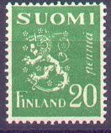 Numerokuusilo 257-5-1933 Leijonamalli m30 20p kelt. vihreä (esimerkkikuva)