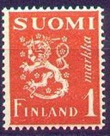 Numerokuusilo 491-1-1942 Leijonamalli m30 1mk oranssi (esimerkkikuva)