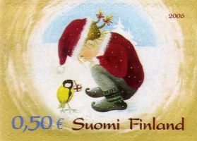 Christmas stamp 2006 1/2 - 0,50 Girl and Great Tit First day cancellation (sample image)