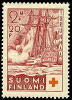 Red Cross 1937 2/3 - 2mk + 20p Turunmaa-class sail frigate Lodbrok (sample image)