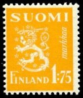 Numerokuusilo 492-1-1942 Leijonamalli m30 1,75mk keltainen (esimerkkikuva)