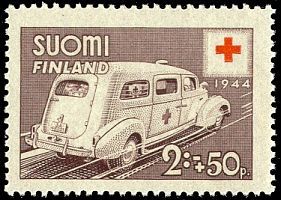 Punainen Risti 1944 2/4 - 2mk + 50p Ambulanssi (esimerkkikuva)