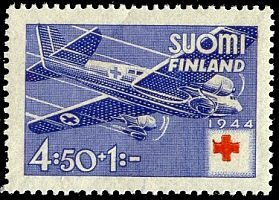 Red Cross 1944 4/4 - 4,50mk + 1mk Hospital plane (sample image)