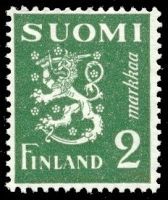 Numerokuusilo 679-11-1945 Leijonamalli m30 2mk vihreä (esimerkkikuva)