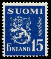 Numerokuusilo 802-9-1948 Leijonamalli m30 15mk sininen (esimerkkikuva)