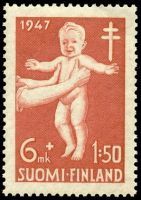 Tuberkuloosi 1947 2/5 - 6+1,50mk punainen (esimerkkikuva)