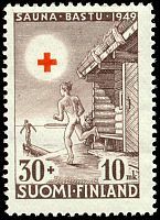 Punainen Risti 1949 4/4 - 30mk + 10mk Saunasta vilvoittelemaan (esimerkkikuva)