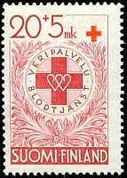 Punainen Risti 1951 3/3 - 20mk + 5mk Verenluovuttajamerkki (esimerkkikuva)