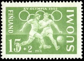 XV. Olympialaiset, Helsinki, 1952 2/4 - 15mk+2mk Jalkapallo (esimerkkikuva)