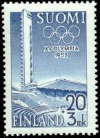 XV. Olympialaiset, Helsinki, 1952 3/4 - 20mk+3mk Olympiastadion (esimerkkikuva)