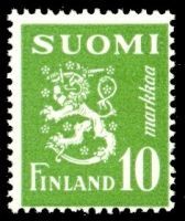 Numerokuusilo 958-11-1952 Leijonamalli m30 10 mk vihreä (esimerkkikuva)