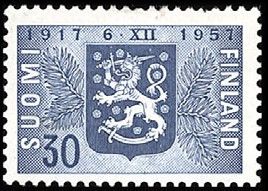 Itsenäisyyden 40-vuotisjuhla FDC (esimerkkikuva)