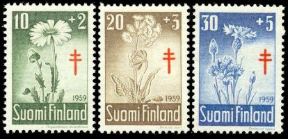 Tuberkuloosi 1959 kukat FDC (esimerkkikuva)