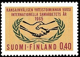 Kansainvälisen yhteistoiminnan vuosi & YK 20 vuotta FDC (esimerkkikuva)