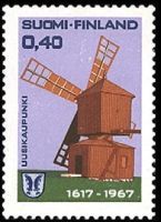 Uusikaupunki 350 vuotta. Tuulimylly FDC (esimerkkikuva)