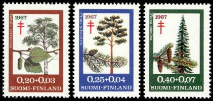 Tuberkuloosi 1967 havupuut FDC (esimerkkikuva)