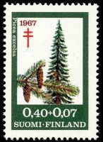 Tuberkuloosi 1967 3/3 - 0,40 + 0,07mk Kuusi (esimerkkikuva)