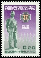 To honor Finnish national defense 50th anniv. 1/3 0,20 mk (sample image)