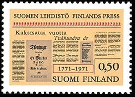 Suomen lehdistö 200 vuotta FDC (esimerkkikuva)