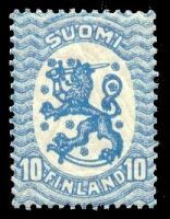 Saarisen malli m17, 10p sininen ilman vesileimaa, A hammaste (esimerkkikuva)