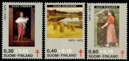 Tuberkuloosi 1973 maalauksia FDC (esimerkkikuva)