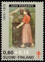Tuberkuloosi 1973 3/3 - 0,60 + 0,15mk Vuoristolähteellä (esimerkkikuva)